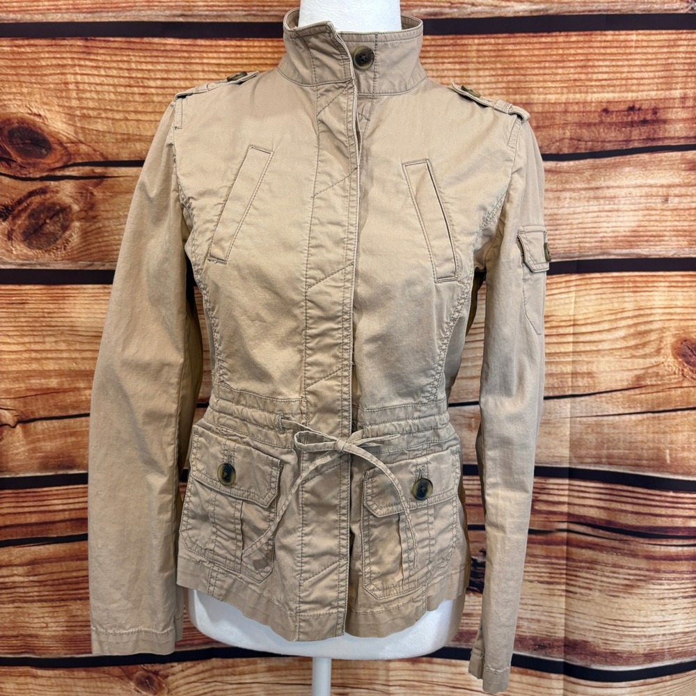 Ann Taylor LOFT Women's Lightweight Tan Khaki Utility Jacket Size XSP